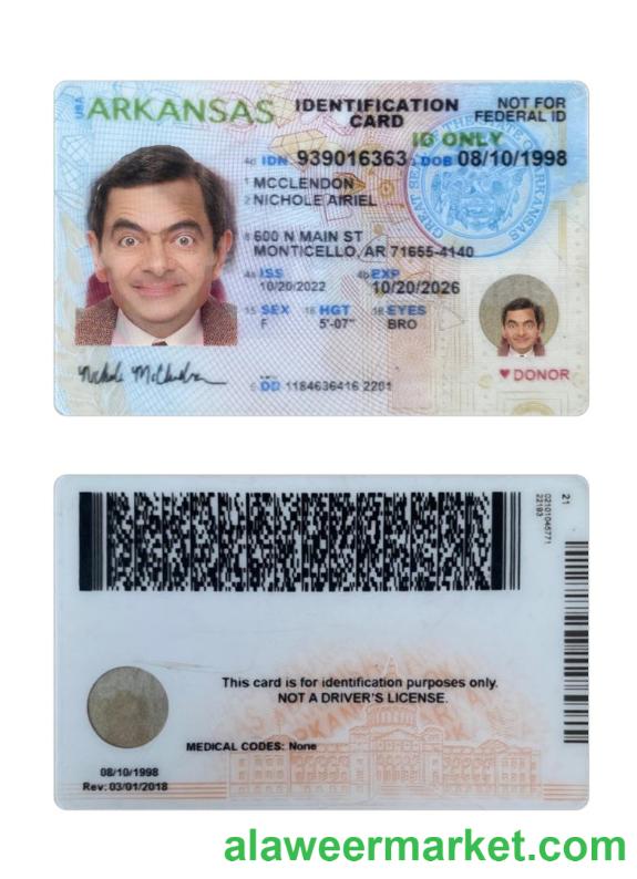 USA Arkansas ID card